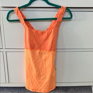 Lululemon orange cross back tank size 6